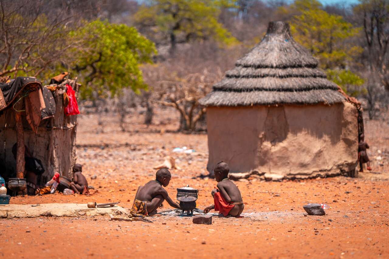 Himba children in Kaokoland, Namibia